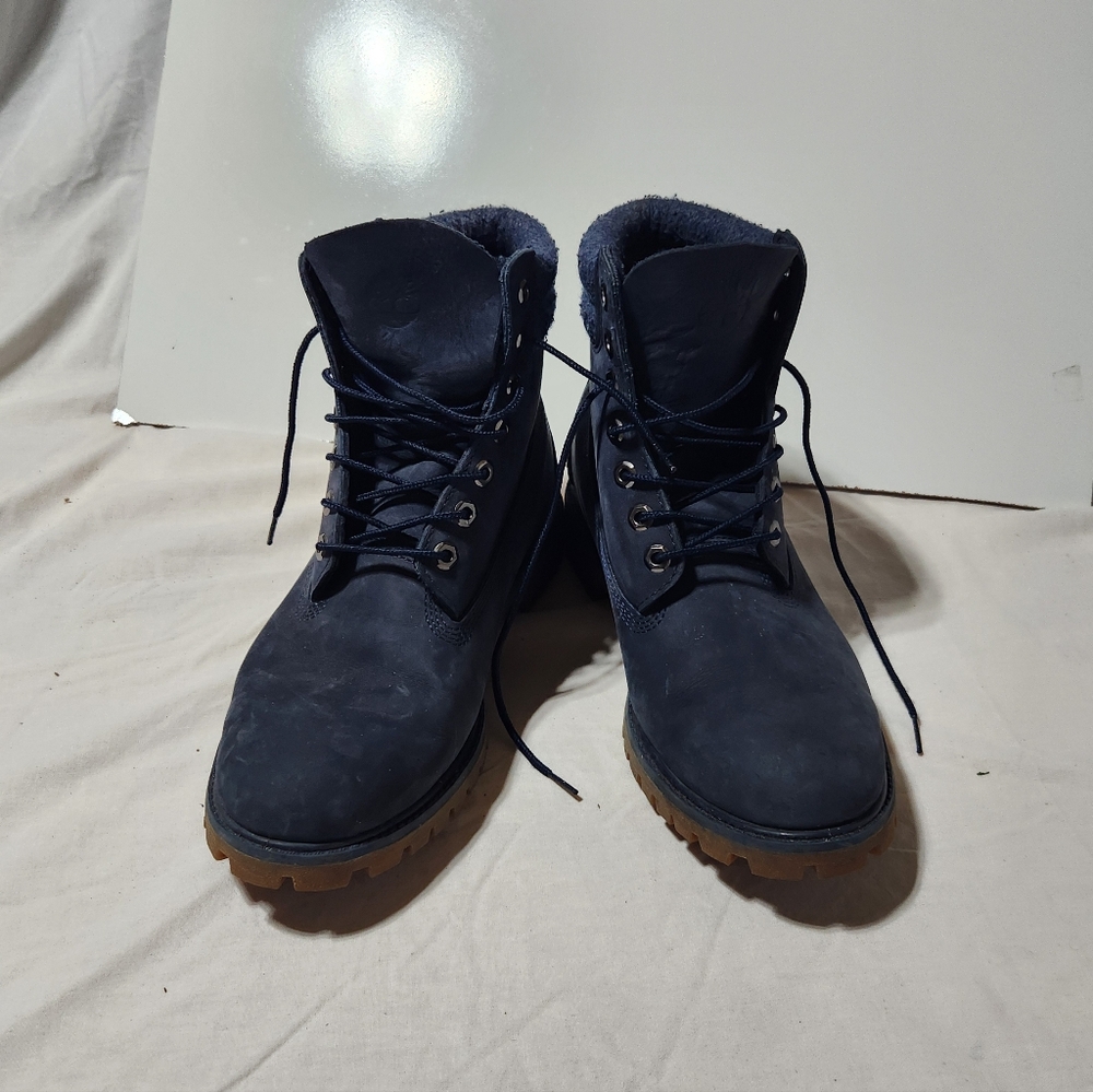 Timberland Men’s Premium 6-Inch Boots – Navy Blue, Size 10